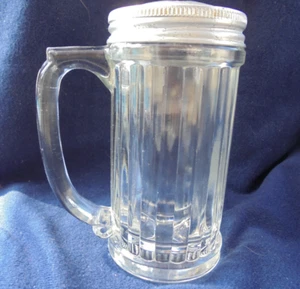 Hoosier Cabinet Ribbed Clear Depression Glass Shaker with Metal Lid - Picture 1 of 6