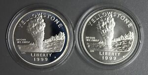 USA 1999 - 2 x 1 Dollar Yellowstone stempelglanz+Polierte Platte (16208-29)