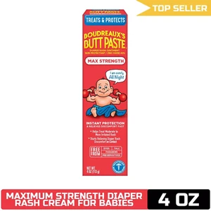 Boudreaux's Butt Paste 4 oz Crema para erupción de pañal de bebé de máxima fuerza - Imagen 1 de 4