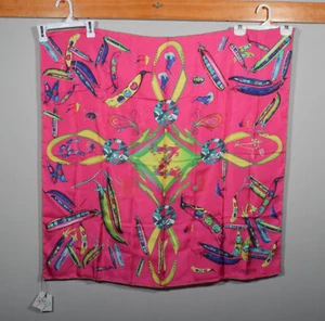 Bufanda Zephyr 100 % seda morera fucsia rosa Starburst Andante 35" X 35" nueva con etiquetas - Imagen 1 de 8
