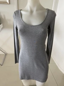 Ladies T by Bettina Liano Grey Long Sleeve Above Knee Bodycon Dress Size 10 - Picture 1 of 6