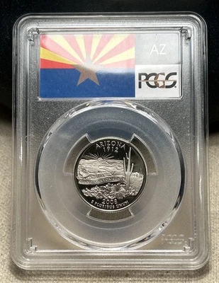 2008 S 25C Silver Arizona Quarter PCGS PR70DCAM RF - Image 1 of 4