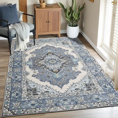 Vintage Area Rug 5x8 Rugs, Machine Washable Vintage Area Rug Non-Slip Low Pil... - Image 1 of 4