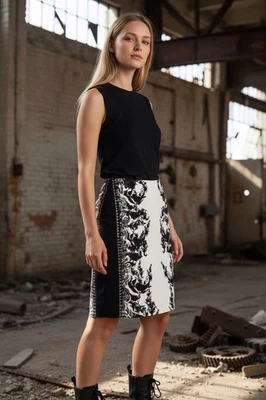 Saia lápis feminina ISDA & CO branca elástica média  - Imagem 1 de 4