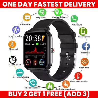 🔥Smart Watch Men Women Fitness Tracker Blood Pressure Heart Rate Sport Watches - Image 1 of 4