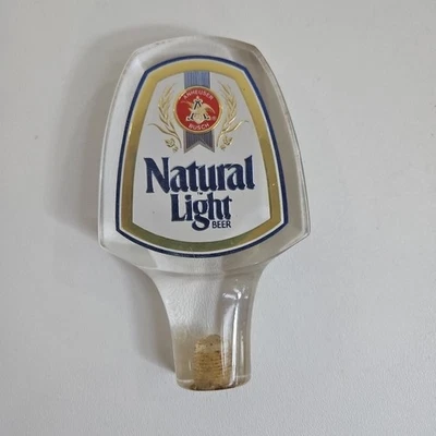 Budweiser Natural Light Vintage Tap Handle 5” Logo floats In Clear Acrylic - Image 1 of 4