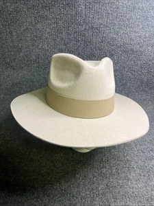 TERESSA FOGLIA Curateur Lynn Rachel Zoe Fedora Vegan Suede Boho Rancher Felt Hat - Picture 1 of 8