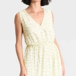A New Day NWT Cream Green Halter Sundress Fish Sardine Print Size XS - Picture 1 of 10