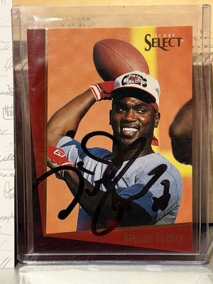 Rare JSA Signed Derrick Thomas 1993 Score Select Card Kansas City CHIEFS HOF - Image 1 of 2