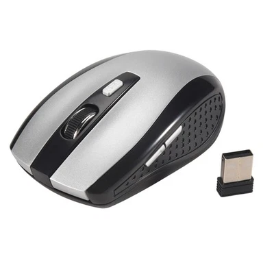 2.4G USB Empfaenger Drahtlose Optische Maus fuer PC Laptop    , Silber Z3W5 - Bild 1 von 4