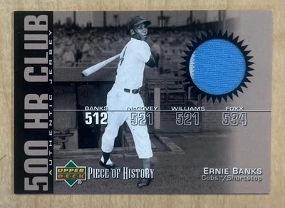 2002 Upper Deck Piece of History Ernie Banks 500 HR Club Game Used Jersey Cubs - Image 1 of 2