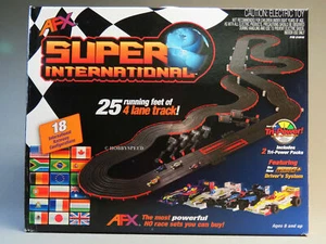 AFX TOMY HO SLOTCAR SUPER INTERNATIONAL 4 LANE RACE CAR SET MEGA G PLUS AFX21018 - Picture 1 of 7