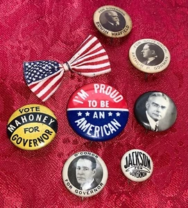 14 Piece Maryland Governors Campaign Collection Pinback Buttons, 4x6 Photos Bow - Picture 1 of 16