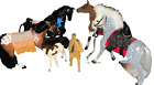 Vintage lata 90. Empire Horses plastikowy aksamitny siodełko kolekcjoner zabawka koń partia
