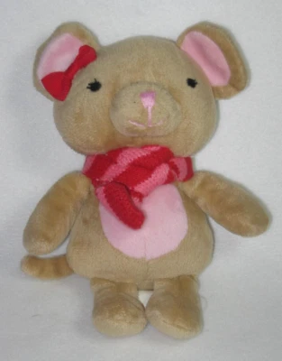 Gymboree Ratón Felpa Sonajero Nieve Acogedor Bronceado Rosa Pequeño 7" Foto 1 de 4