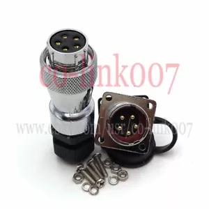 WS20 5pin AC DC Electronic Connector Waterproof awg 14 Bulkhead Plug Socket - Picture 1 of 6