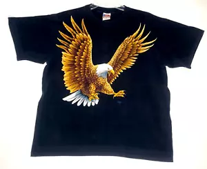 Vintage Black Eagle Graphic T-Shirt Made At The Beach by Trinity Products Sz XL - Picture 1 of 5