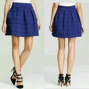 ALYTHEA Skaterrock dunkelblau Plissee Struktur Bandage Stretch ~ S M3020 - Bild 1 von 12