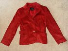 NWOT Kulson Red Corduroy Velvet Blazer Jacket  * 40 Small
