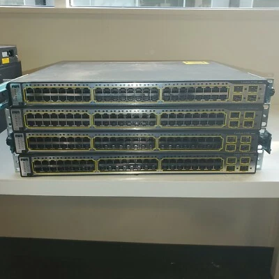 Cisco Catalyst (WSC3750G48TS-8UD4) 48 Port Rack Mountable Compact Switch - Image 1 of 4