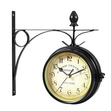 OROLOGIO DA PARETE MURO STAZIONE VINTAGE QUADRANTE DOPPIO FACCIA