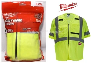 Chaleco de seguridad amarillo de alta visibilidad Milwaukee clase 3 10 bolsillos L/XL 48-73-4563 - Imagen 1 de 8