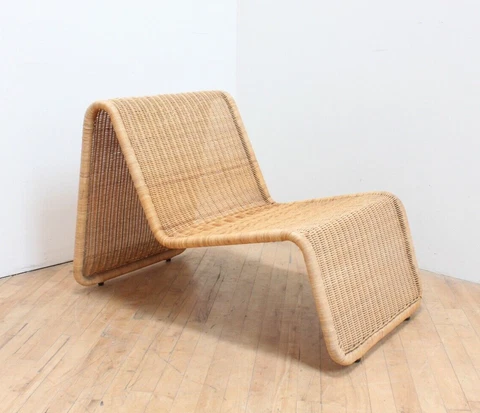 Vintage Wicker Chair Chaise Agnoli P3 Ikea Hestra Postmodern Organic Modern Cover