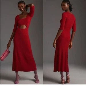 Abito midi preferito figlia grande The Crush maglia a costine cotone cashmere ritaglio - Foto 1 di 9