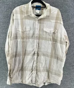 Wrangler Shirt Mens XL Extra Large Tan Plaid Pearl Snap VIntage Western Comfort - Picture 1 of 9