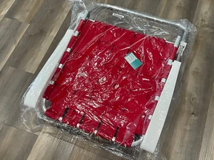 UNRELEASED 2021 SUPREME WOVEN CHAISE LOUNGE LAWN CHAIR RED SILVER WHITE BOX LOGO - Picture 1 of 12
