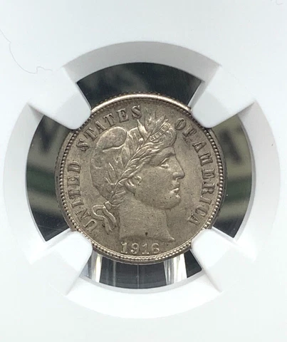 1916 "S" Barber SILVER Dime 10c NGC MS61 #014 UNC East Coast Coin & Collectables Cover
