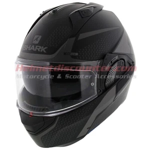 Shark EVO-GT Encke Matt Black Anthracite Motorcycle Flip Up Helmet - Size XS - Picture 1 of 9