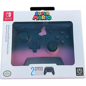 Controlador Nintendo Switch PowerA mejorado con cable rosa princesa melocotón Super Mario - Imagen 1 de 3