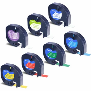 Ruban Étiquettes for DYMO LetraTag LT-100H LT-100T papier plastique textile - Photo 1/20