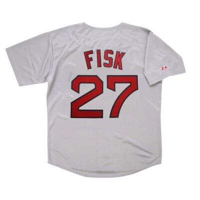 Camiseta de carretera gris Carlton Fisk Boston Red Sox para hombre (S-3XL) Foto 1 de 3