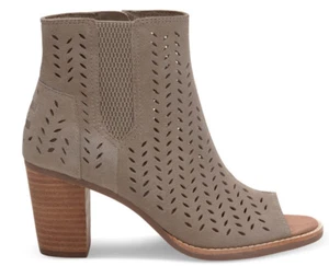 NUEVO TOMS Mallorca Peep Toe Botín Desierto Taupe Gamuza Hoja Perforada EE. UU. 11 - Imagen 1 de 12