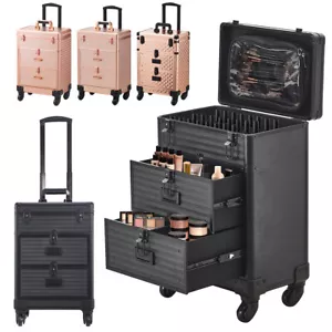 3 in 1 Makeup Trolley Case Mobile Beauty Vanity Hairdressing Case with Drawer - Picture 1 of 24