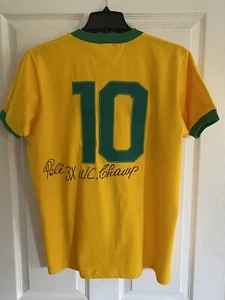 Camiseta firmada por Pelé 3x Campeón del Mundo Brasil PSA ADN - Imagen 1 de 4