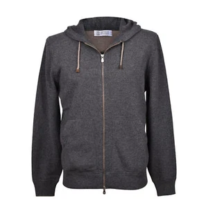 BRUNELLO CUCINELLI MEN'S CASHMERE BLEND ATHLETIC STYLE ZIP UP SWEATER / HOODIE - Picture 1 of 7