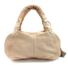 Lancel Tote Hand Bag Embossed Tassel Beige 231207E Rf Women's DDk96