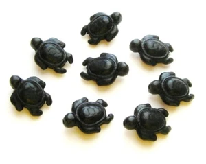 Howlith Perlen rekonstruiert Schildkröte schwarz gefärbt 10 Stück SERAJOSY  - Bild 1 von 3