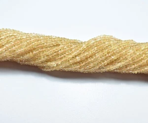 Natural Citrine Rondelle Faceted Loose Gemstone Beads 3mm 13 Inch 1 Strand - Picture 1 of 7