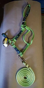 Weaver Bubbles Motivod Non Adj. Halter Navy-Lime Large Horse-Year Draft set - Foto 1 di 2