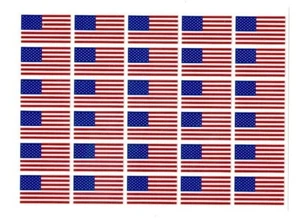 # American Flag Decals Stickers - bulk - 0.6" tall x 1" wide - Picture 1 of 2