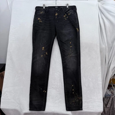 Мужские джинсы PRPS Windsor 36x34 черные сужающиеся узкий крой стрейч - Изображение 1 из 4