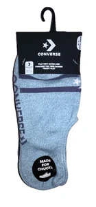 Converse Flat Knit Ultra Low Socks 3 Pair Women 4-10 Green Gray w Logo 4 Chucks - Picture 1 of 9