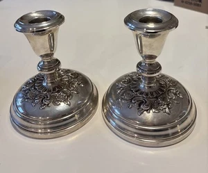 Pair Gorham Sterling Silver Weighted Candlesticks Buttercup 998 - Picture 1 of 7