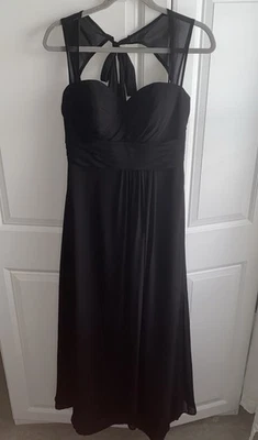 Maxi VESTIDO VESTIDO BILL LEVKOFF TALLA 8 Negro SIN MANGAS Ocasión Especial Vacaciones Foto 1 de 4