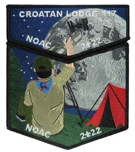 Croatan Lodge 117 Carolina del Este NC NOAC 2022 2 piezas Juego Solapa Negro Bdr - Imagen 1 de 2