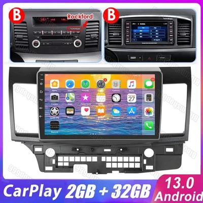 For 2008-2017 Mitsubishi Lancer 2+32G Android 13 Car GPS Radio Carplay Stereo BT - Image 1 of 4